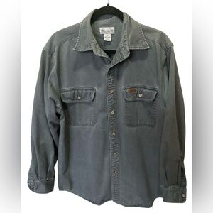 Carhartt Long Sleeve Button Up Work Shirt Gray Two Pocket Mens Size Medium